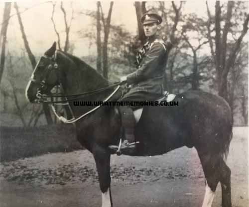 On his horse in WW1
